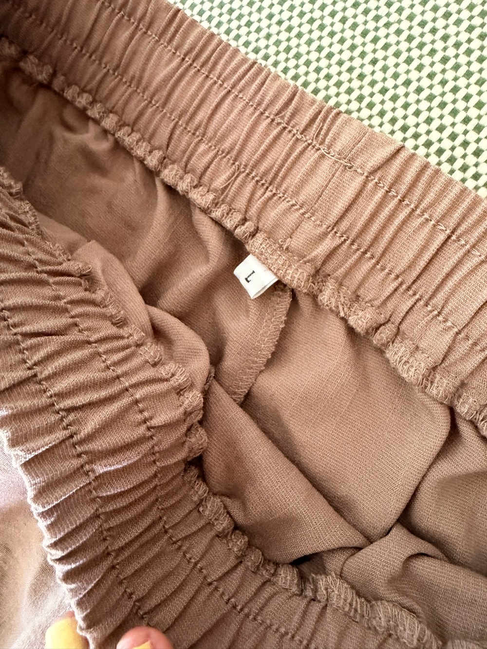 Wide-Leg Drawstring Pants Tulip Hem in Beige #335 - Picture 11 of 16